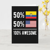 Halb ecuadorianische Halb-Amerikanische Flagge Ecu Karte (Gelbe Blume)