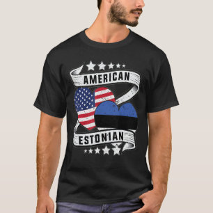 Halb estnische, halb amerikanische, estnische Flag T-Shirt