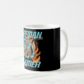 Halb Gamer, halb Feuerwehrmann Kaffeetasse (VorderseiteRechts)