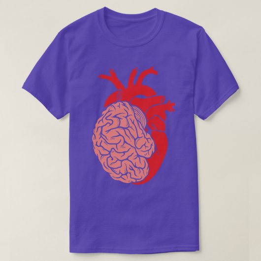 Halb Gehirn Anatomie des Herzens T-Shirt (Design vorne)