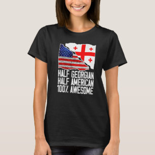 Halb georgischer Halbamerikanischer Georgien - US- T-Shirt