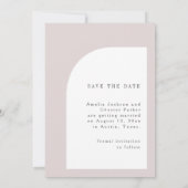 Halb gewölbtes Foto mit großem Datum Save The Date (Rückseite)