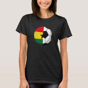Halb-Ghana-Flagge Halbfußball-Fußball T-Shirt