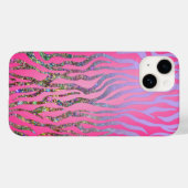 Halb Glitter Rosa Tiger Print Case-Mate iPhone Hülle (Rückseite (Horizontal))