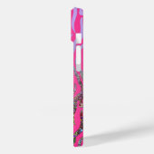 Halb Glitter Rosa Tiger Print Case-Mate iPhone Hülle (Rückseite / Links)