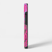 Halb Glitter Rosa Tiger Print iPhone Hülle (Linke Seite)