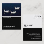 Halb & Halb Foto - Drei Emden Gänse Visitenkarte (Vorne/Hinten)