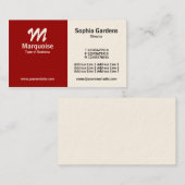 Halb & halb - Maroon (Creme Card) Visitenkarte (Vorne/Hinten)