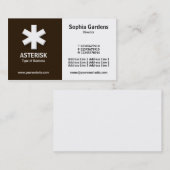 Halb & halb (Sternchen)- Dunkelbraun und weiß Visitenkarte (Vorne/Hinten)