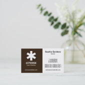 Halb & halb (Sternchen)- Dunkelbraun und weiß Visitenkarte (Stehend Vorderseite)