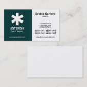 Halb & halb (Sternchen)- dunkelgrün und weiß Visitenkarte (Vorne/Hinten)