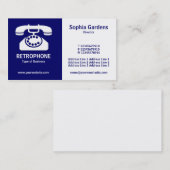 Halb & halb (Telefon)- blau und weiß Visitenkarte (Vorne/Hinten)