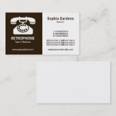 Halb & halb (Telefon) - Dunkelbraun und weiß Visitenkarte (Vorne/Hinten)