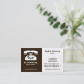 Halb & halb (Telefon) - Dunkelbraun und weiß Visitenkarte (Stehend Vorderseite)