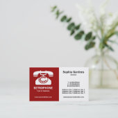 Halb & halb (Telefon) - Maroon und Weiß Visitenkarte (Stehend Vorderseite)