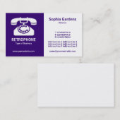 Halb & halb (Telefon) - Tief Lila und weiß Visitenkarte (Vorne/Hinten)