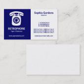 Halb & halb (Wallphone) - Dunkelblau und weiß Visitenkarte (Vorne/Hinten)