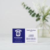 Halb & halb (Wallphone) - Dunkelblau und weiß Visitenkarte (Stehend Vorderseite)