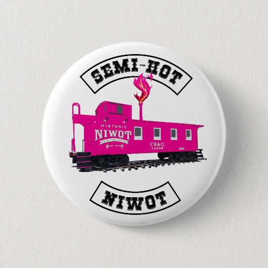 Halb-heiß-Niwot 2-1/4"-Taste mit Flamme Button (Vorderseite)