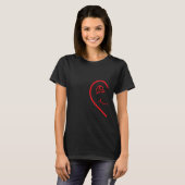 Halb Herz Links Hand Liebe Couple Camisa Parej T-Shirt (Vorne ganz)