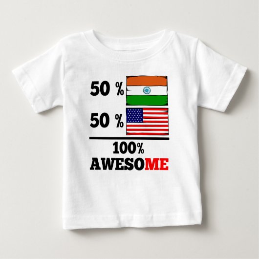 Halb indischer halber Amerikaner Baby T-shirt (Vorderseite)