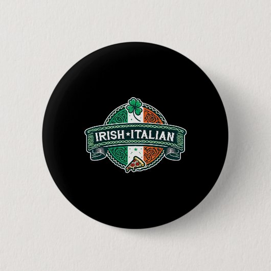 Halb Ire Halb Italiener Lustiger Irischer Italieni Button (Vorderseite)