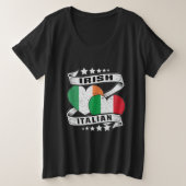 Halb irische Halbfinale Italienische Flagge Große Größe T-Shirt (Design vorne)