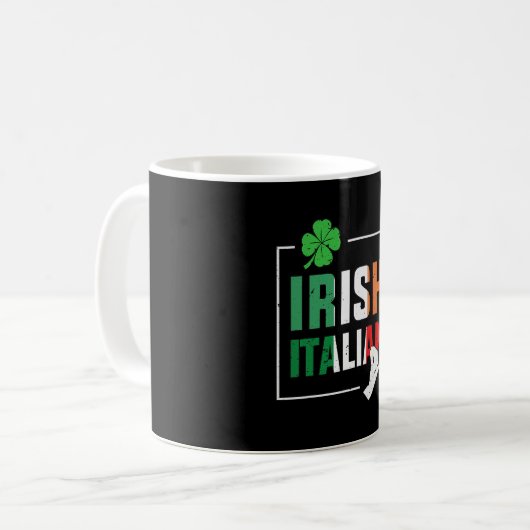 Halb irische Halbfinale Italienische Flagge Kaffeetasse (Vorderseite Links)