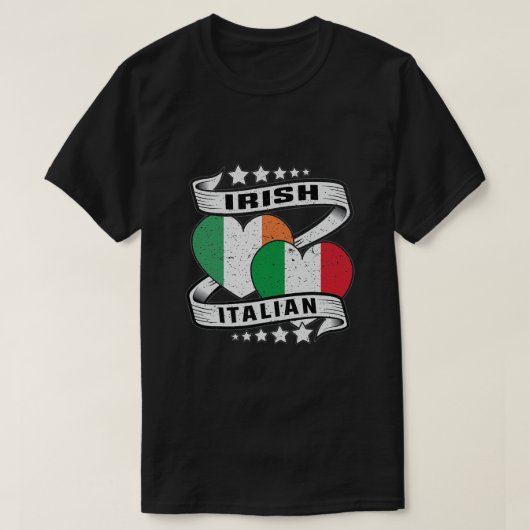 Halb irische Halbfinale Italienische Flagge T-Shirt (Design vorne)
