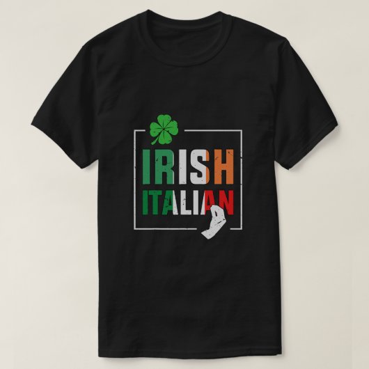 Halb irische Halbfinale Italienische Flagge T-Shirt (Design vorne)
