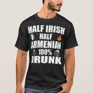 Halb irische Hälfte armenische Betrunkene St. Pat T-Shirt