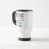 Halb Kaffee halb Jugendpastor Reisebecher (Vorderseite Links)