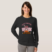 Halb Kaffee halb Lehrer Retro Schulleben Lehrer T-Shirt (Vorne ganz)