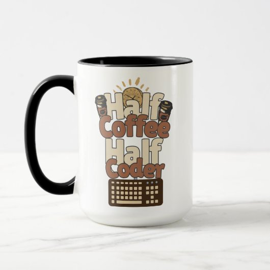 Halb Kaffee, halb Programmierer Tasse (Links)