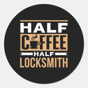 Halb Kaffee Halbschmied Sprichwort Café Runder Aufkleber