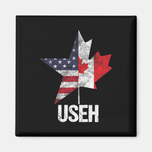 Halb kanadisch amerikanisch Useh Kanada USA-Flagge Magnet