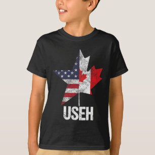 Halb kanadisch amerikanisch Useh Kanada USA-Flagge T-Shirt