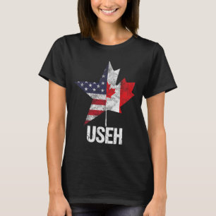 Halb kanadisch amerikanisch Useh Kanada USA-Flagge T-Shirt