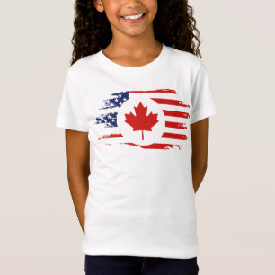 Halb kanadischer Amerikaner: Kanada USA Ahornleaf- T-Shirt