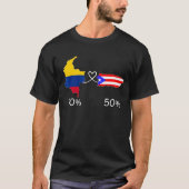 Halb kolumbianische Half Puerto Rico Flag Map Lieb T-Shirt (Vorderseite)