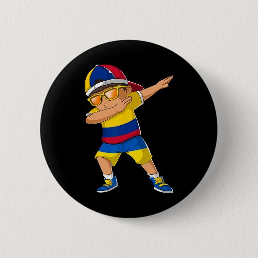 Halb kolumbianischer halb ukrainischer Junge Kolum Button (Vorderseite)