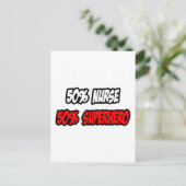 Halb Krankenschwester... Halb Superheld Postkarte (Stehend Vorderseite)