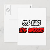 Halb Krankenschwester... Halb Superheld Postkarte (Vorne/Hinten)