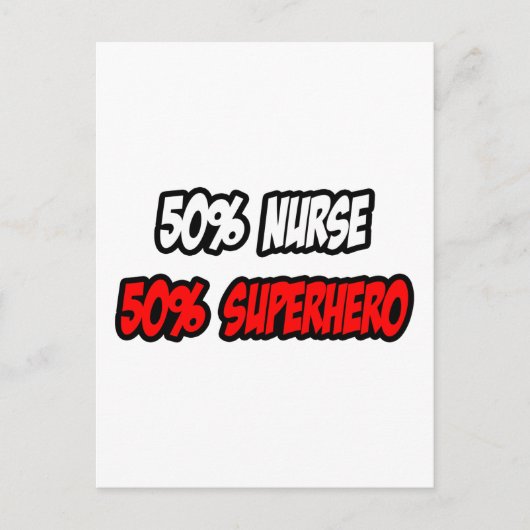 Halb Krankenschwester... Halb Superheld Postkarte (Vorderseite)