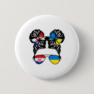 Halb kroatisches halb ukrainisches Mädchen Kroatie Button
