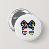 Halb kroatisches halb ukrainisches Mädchen Kroatie Button (Vorne & Hinten)