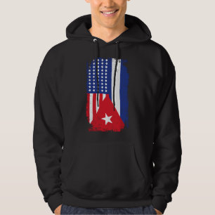 Halb Kuba-Flagge Amerikanische Flagge Kubanisch-Am Hoodie