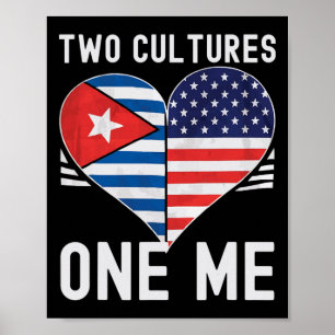 Halb kubanisch halb amerikanisch USA-Flagge Kuba A Poster