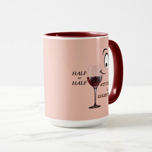 halb leer oder halb voll? Höhe ist alles Tasse (VorderseiteRechts)