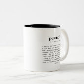 halb leer oder halb voll Pessimist Definition Zweifarbige Tasse (VorderseiteRechts)